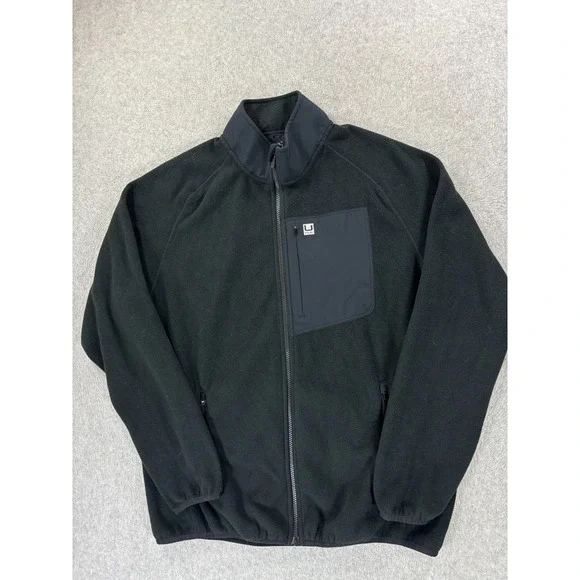 HUK Coastline Fleece Full Zip Jacket (Men's Large) Black - Picture 1 of 12